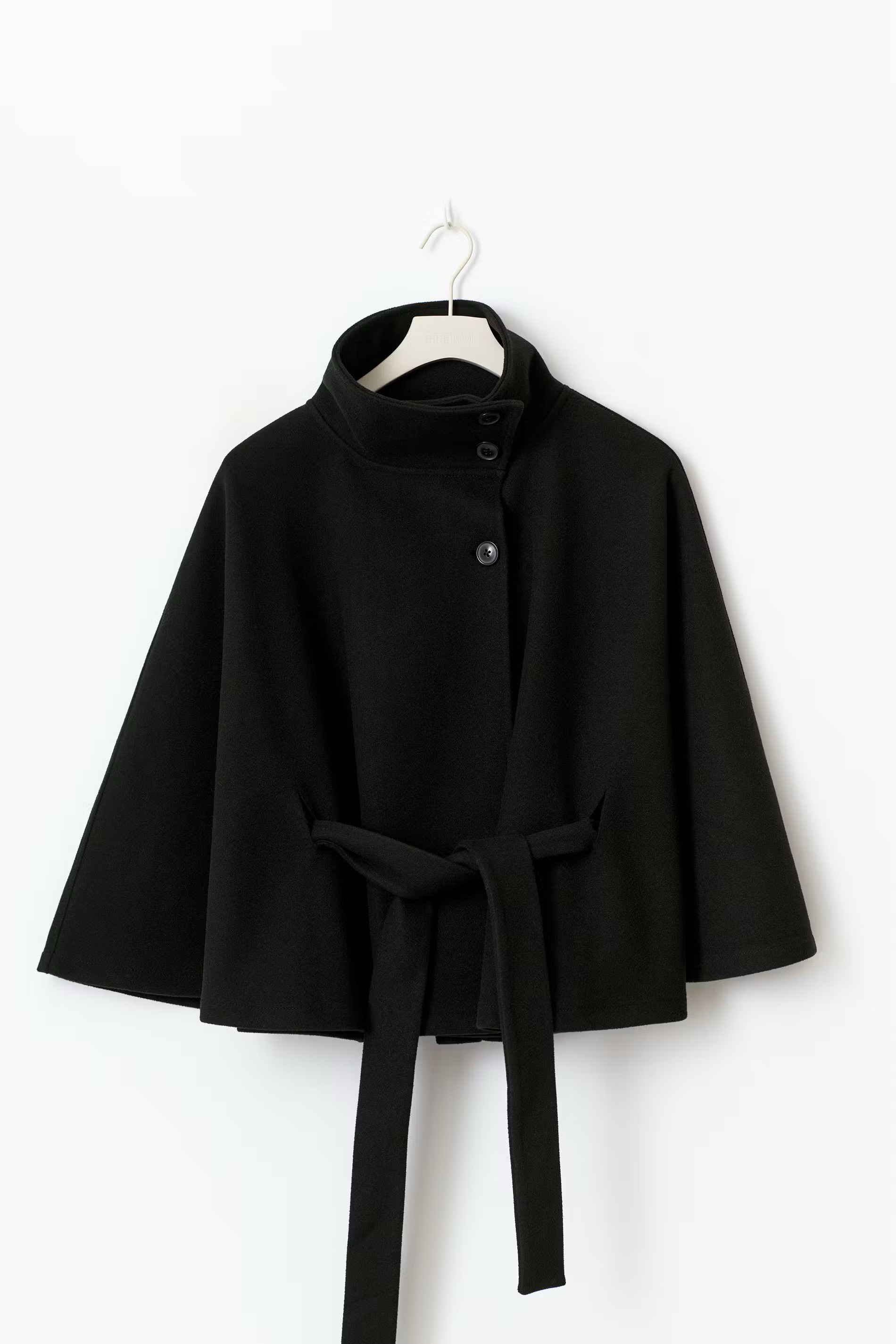 Women’s Belted Cape Jacket – Elegant Wool Blend Coat
