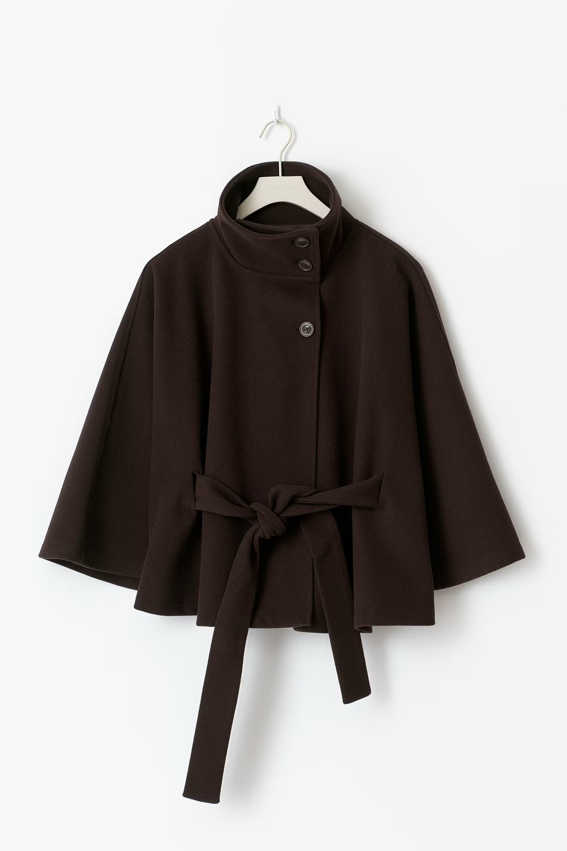 brown_belt_coat_3.png — Brown wool cape coat back view
