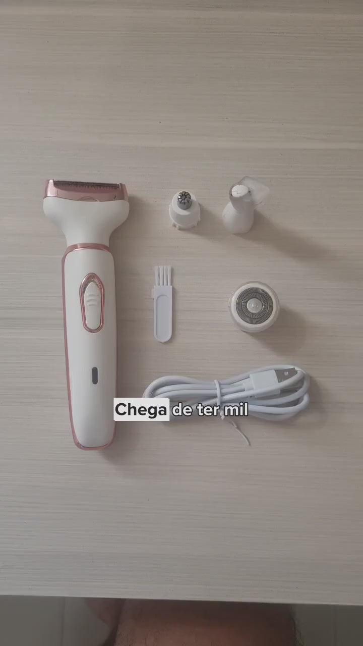 Depilador Elétrico 4 em 1 Veluna Pro Smooth 4D Removedor de Pelos
